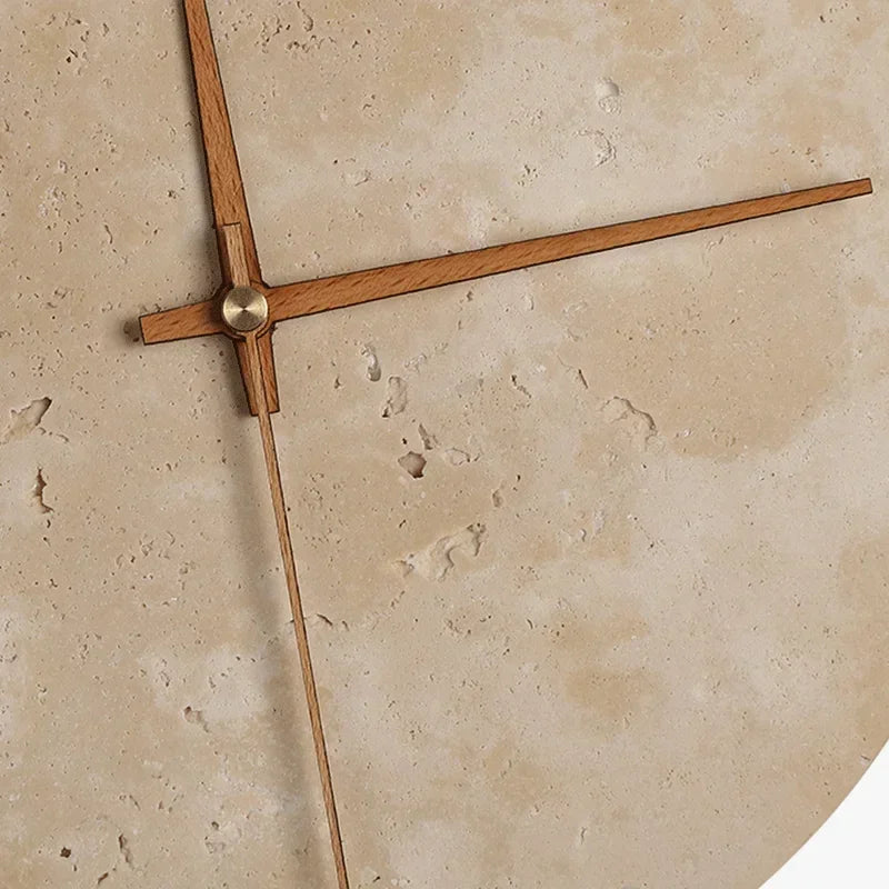 Travertin Wandlamp met Klok – LED Natuursteen Wabi-Sabi Design