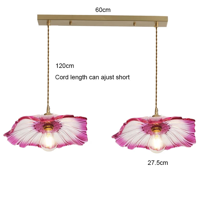 Vintage Bloem Hanglamp Glas E27 Voor Woonkamer, Slaapkamer & Bedside