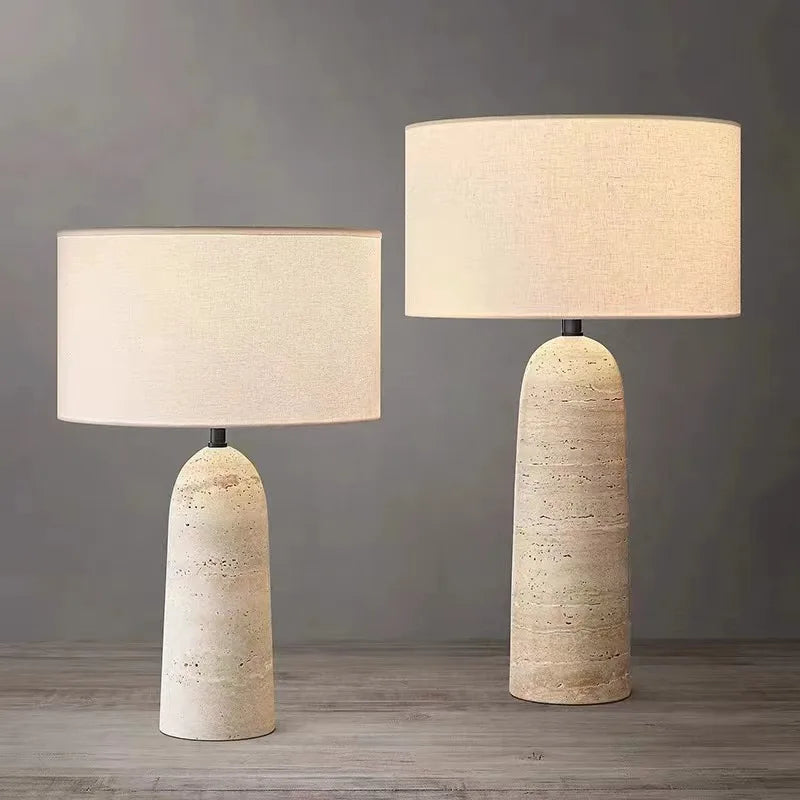 Moderne Gele Marmeren Tafellamp – Wabi Sabi Design voor Woonkamer