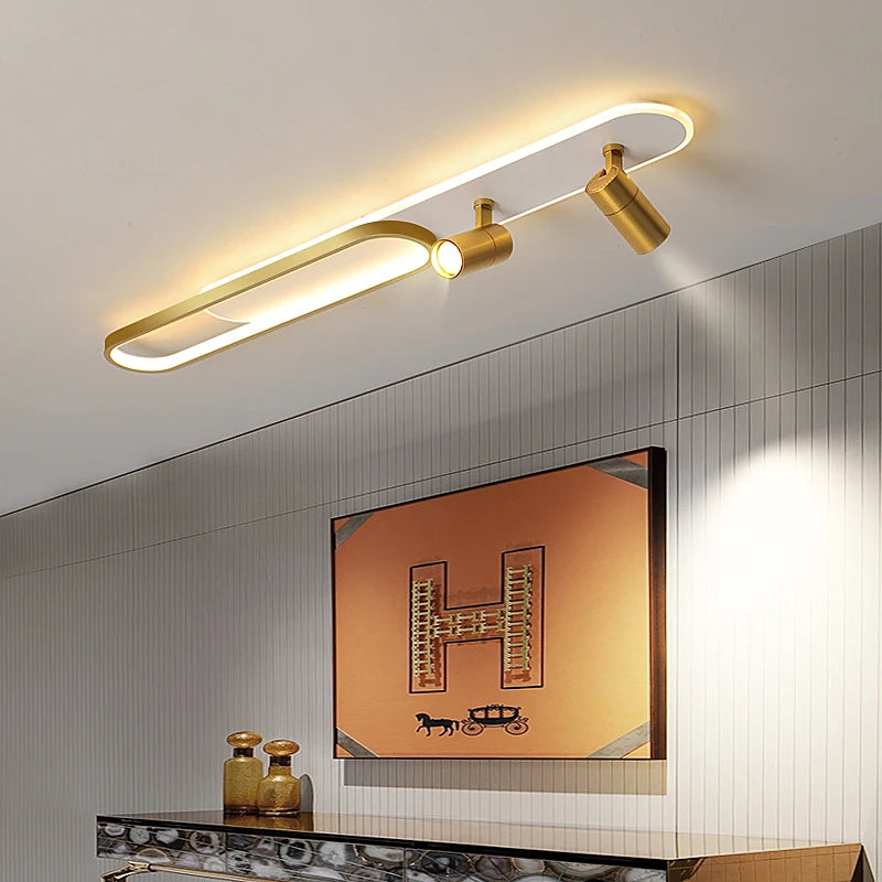 Moderne LED Plafondlamp met Spot – Zwart/Wit/Goud Dimbaar