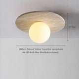 Wabi-Sabi Plafondlamp – Travertin Steen LED Ø12cm/Ø15cm