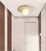 Wabi-Sabi Plafondlamp – Travertin Steen LED Ø12cm/Ø15cm