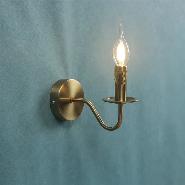 Nordic Wandlamp Kaarsstijl Retro Metaal E14 Slaapkamer Bedlamp