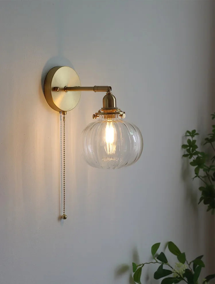 Pull Chain Wandlamp E14 LED Goud Nordic Modern Voor Slaapkamer & Bad