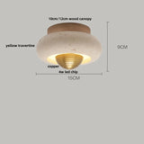 Nordic Plafondlamp LED Travertin & Hout – Modern Ellips Design