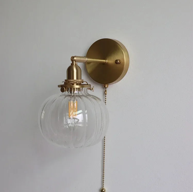 Pull Chain Wandlamp E14 LED Goud Nordic Modern Voor Slaapkamer & Bad