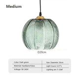 Nordic Hanglamp Glas Groen Bladmotief E27 Modern Woonkamer Slaapkamer