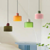 Vintage Kleine Hanglamp Glas-in-Lood – Roze/Oranje/Groen/Wit – E27