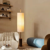 Wabi-Sabi Vloerlamp – Japanse LED Staande Lamp met Stoffen Kap
