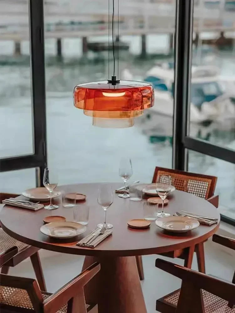 Nordic LED Hanglamp van Glas – Kleurrijke Moderne Plafondlamp