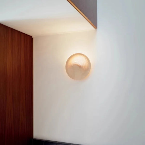 Japanse Wabi-Sabi Wandlamp – Houten Designer Slaapkamerlamp