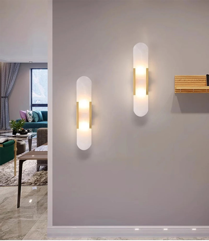 Marmeren Wandlamp – Moderne LED Sconce Zwart/Goud G4 Fitting