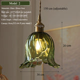 Groene Glazen Hanglamp – Vintage Moderne Plafondlamp E27