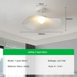 Moderne Stoffen LED Hanglamp – Dimbare Nordic Plafondlamp E27 Wit
