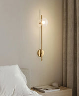 Minimalistische Wandlamp – Grijs Helder Glas & Goud/Zwart Metaal