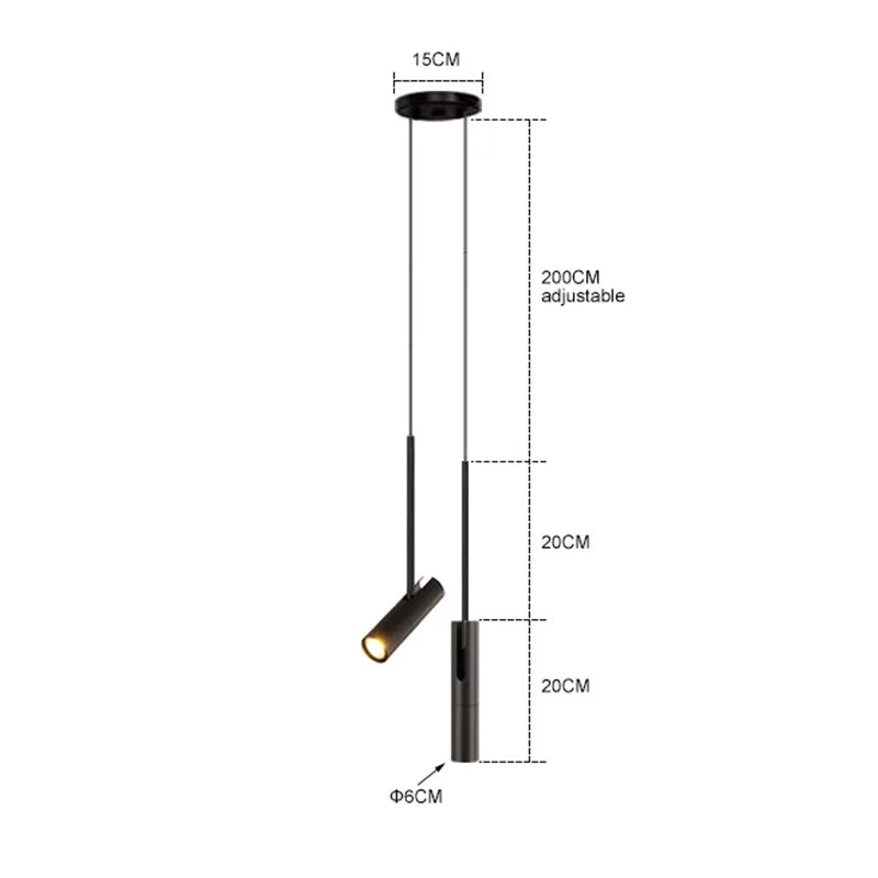Moderne LED Hanglamp Aluminium Zwart Goud 2-Lichts Voor Woonkamer
