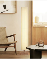 Moderne Stoffen LED Vloerlamp – Houten Staande Lamp voor Woonkamer