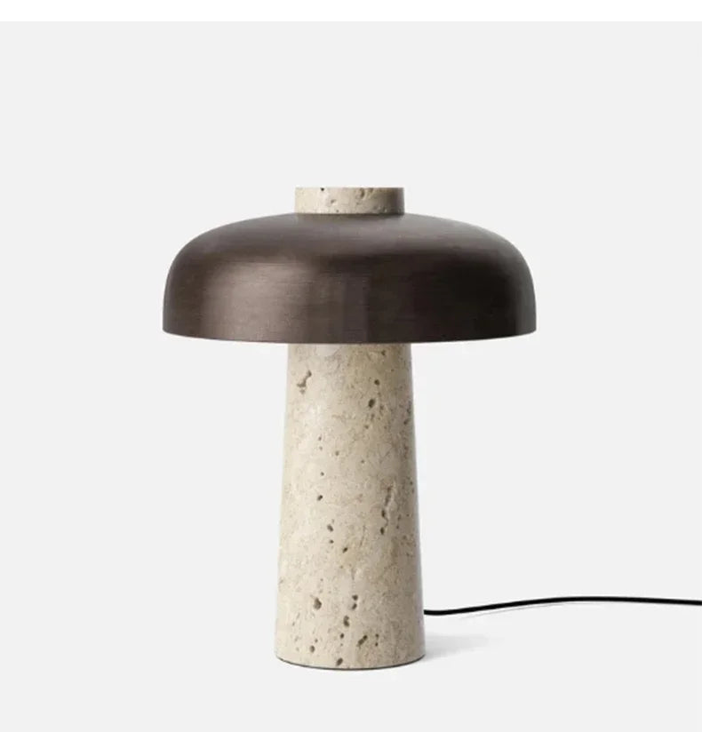 Nordic Paddenstoel Vloerlamp Travertijn Steen – Wabi Sabi Design