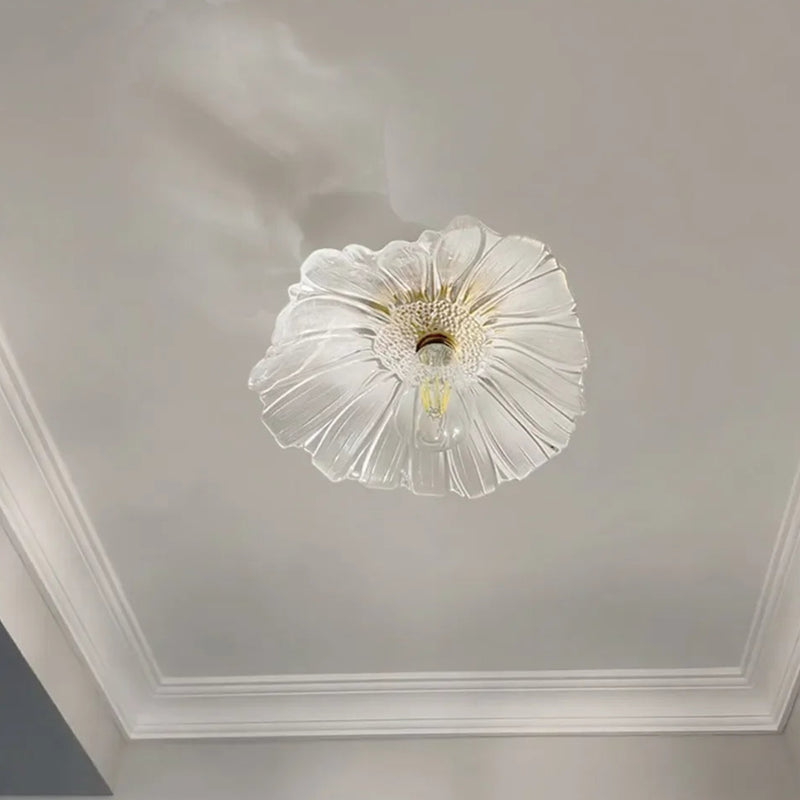 Moderne Plafondlamp Glas Bloem Goud E27 Voor Slaapkamer, Keuken & Hal