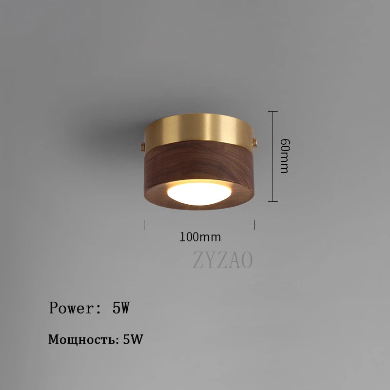 Houten Plafondlamp Walnoot/Essen – LED Spot Ø3-5m² Modern
