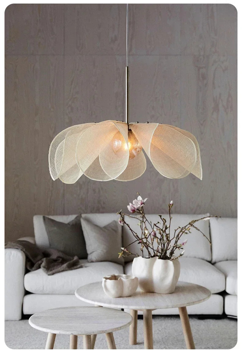 Vintage Stoffen Plafondlamp Wabi Sabi Hanglamp – E27 LED