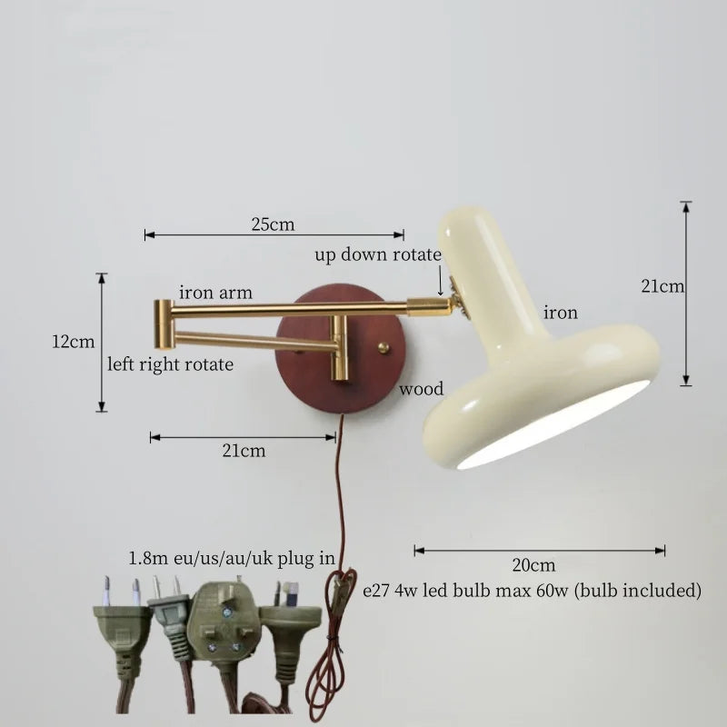 Nordic LED Wandlamp Ivory – Moderne Wandlamp met Trekschakelaar