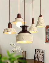 Antieke Hanglamp Resin – Retro Bloemen Design, E27, Franse Stijl