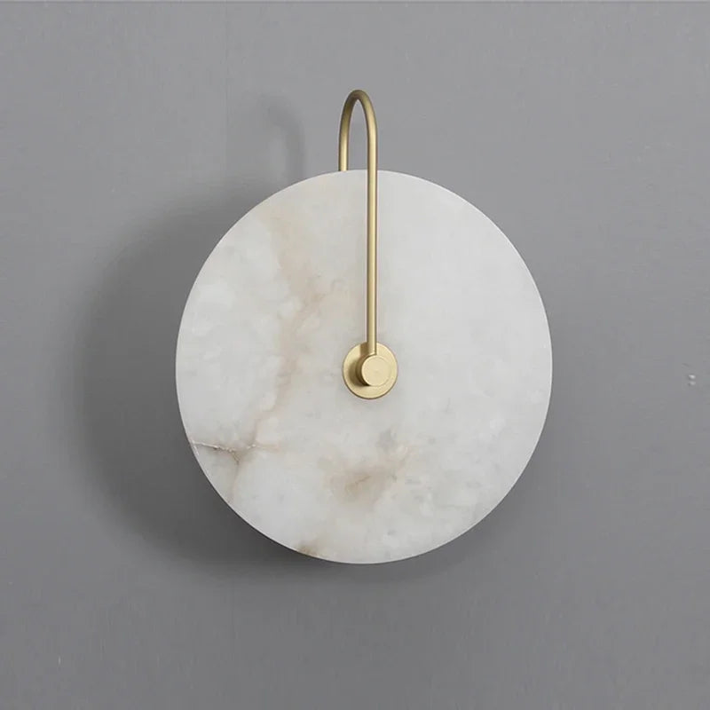 Ronde Marmeren Wandlamp – Nordic Minimalistisch LED Bedlamp