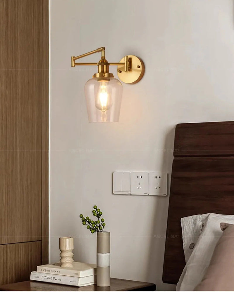 Retro Glazen Wandlamp E27 LED Moderne Leeslamp Met Verstelbare Arm