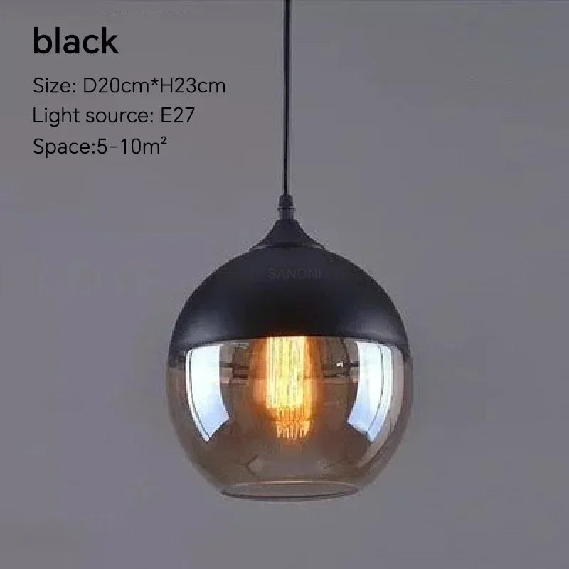 Nordic LED Hanglamp Glas & Hout – Moderne Plafondlamp E27