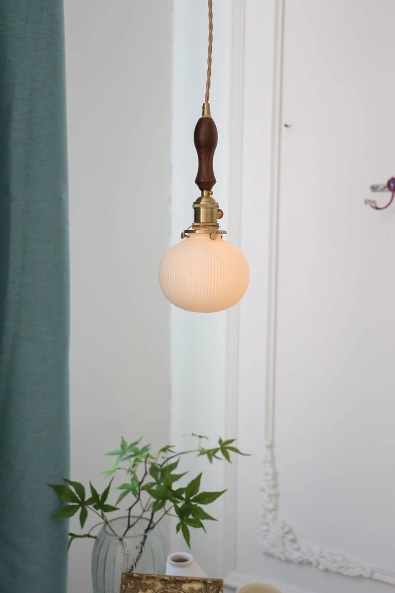 Japanse Keramische Hanglamp – Scandinavische Witte Plafondlamp E27