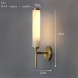 Marmeren Wandlamp – Moderne LED Bedlamp met Messing Accenten