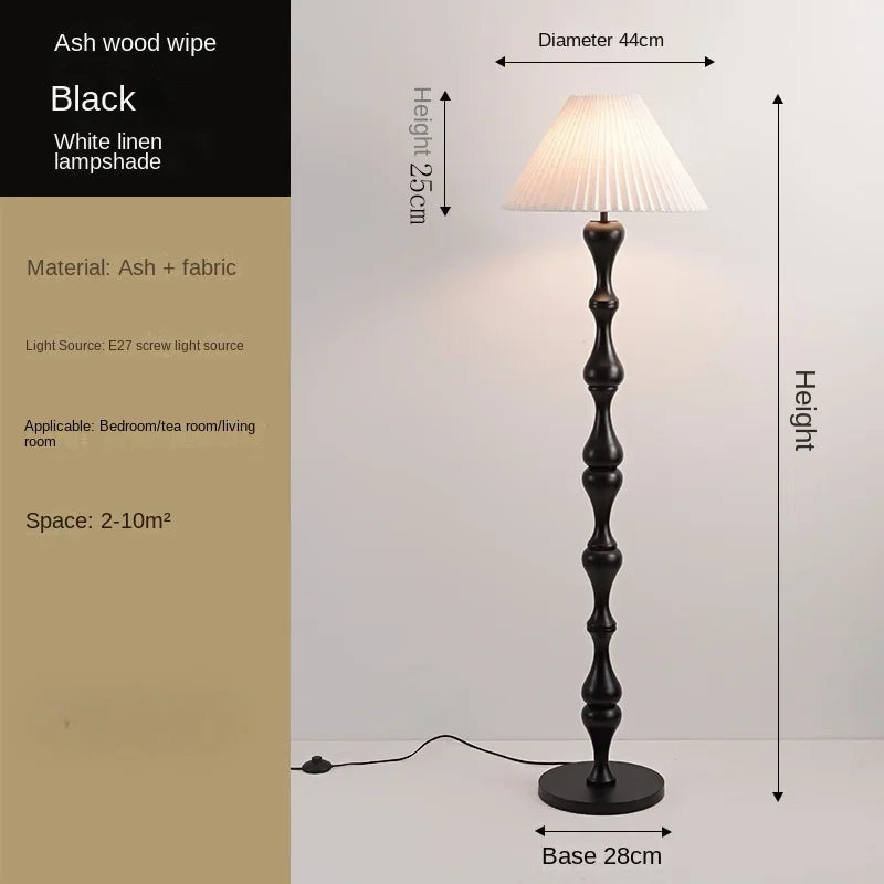 Chinese Walnootkleur Vloerlamp Hout – Moderne LED Lamp voor Woonkamer