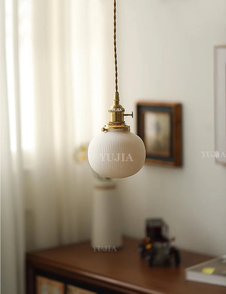 Japanse Keramische Hanglamp – Scandinavische Witte Plafondlamp E27