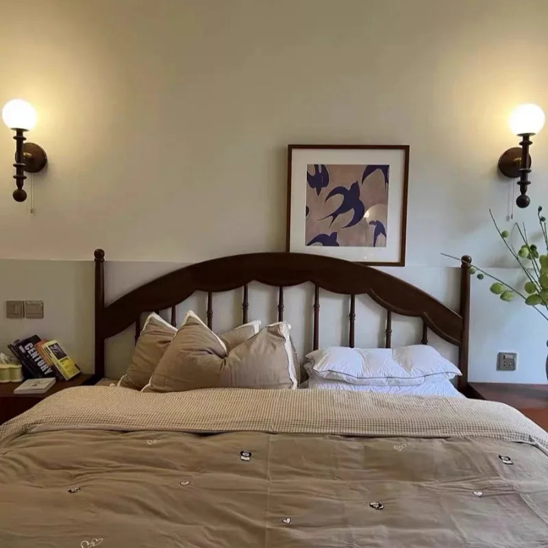 LED Wandlamp Glas & Hout – Vintage Bedlamp voor Woonkamer