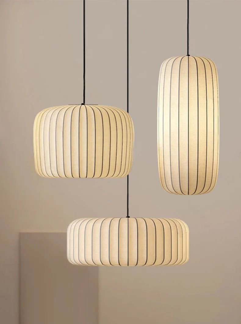 Modern Japanese Wabi Sabi Zijdehanglamp