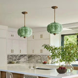 Retro Groene Glazen Hanglamp – Franse Nordic Melkglas Minimalistisch