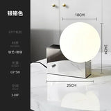 Deense Tafellamp LED Glas Bol RVS Basis Voor Slaapkamer