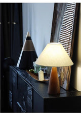 Retro Tafellamp Massief Hout met Stoffen Kap – Dimbaar – E27