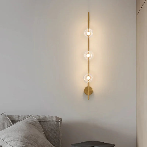 Minimalistische Wandlamp – Grijs Helder Glas & Goud/Zwart Metaal