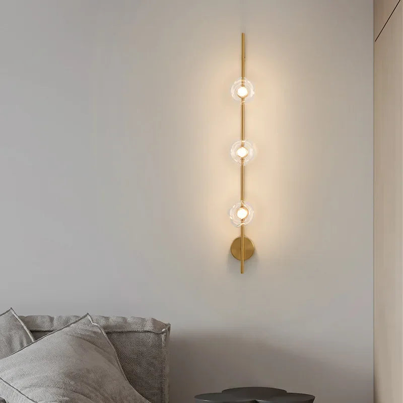 Minimalistische Wandlamp – Grijs Helder Glas & Goud/Zwart Metaal