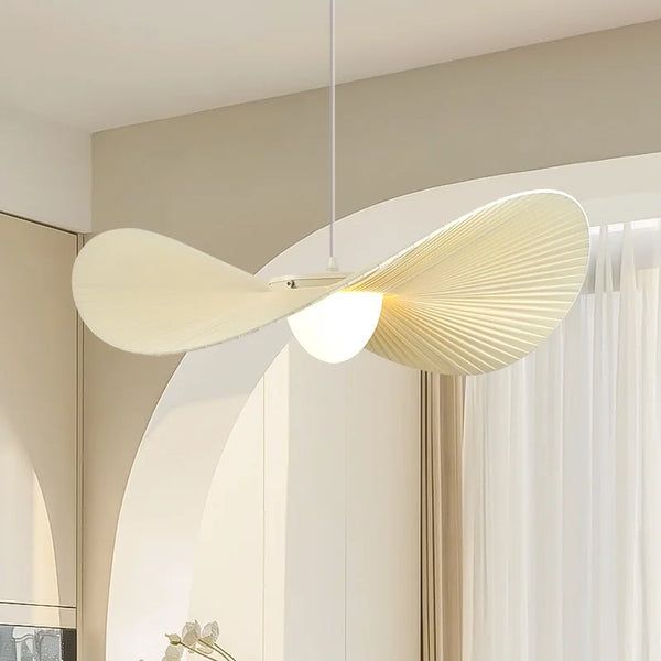 Nordic Beige Stoffen LED Hanglamp – Moderne Dimbare Plafondlamp