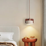 Mid Century LED Hanglamp Hout & Geel Travertijn – Modern Design
