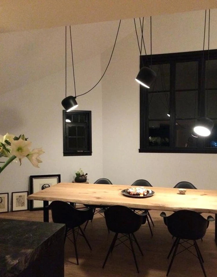 Nordic Hanglamp Drum E27 Aluminium Zwart