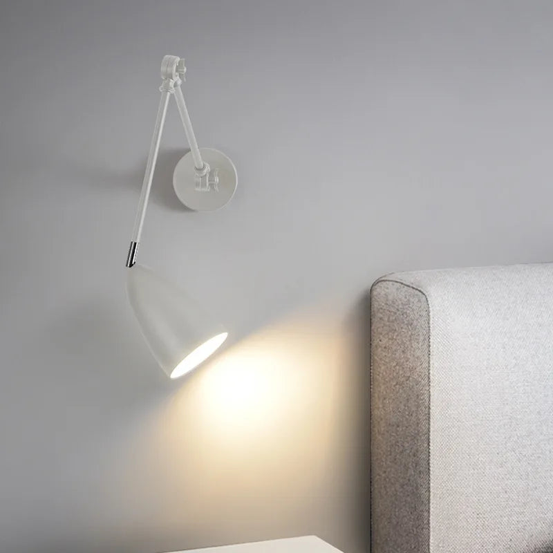 Nordic LED Wandlamp met Lange Arm – Minimalistische Bedlamp Loft