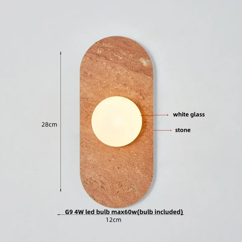 Wabi-Sabi Wandlamp – Bulgari Luxe Steen LED Waterproof Buitenlamp