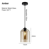 Retro E27 Hanglamp – Glazen Plafondlamp voor Keuken, Slaapkamer & Hal