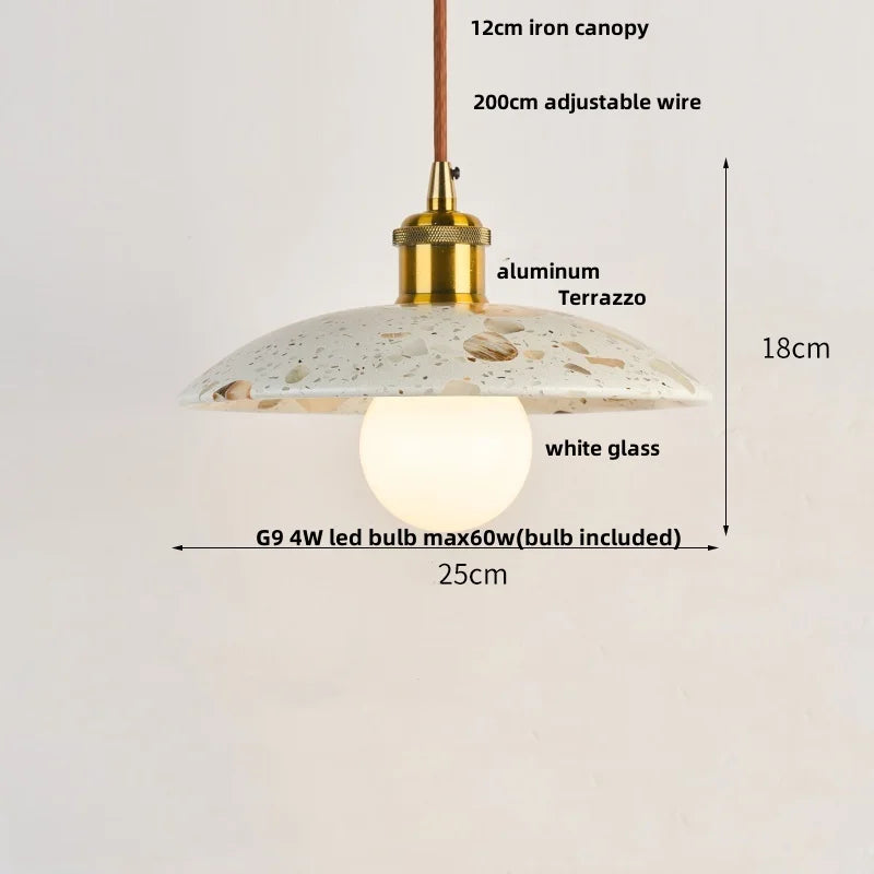 TerraLume LED Hanglamp – Moderne Terrazzo & Koper Designlamp