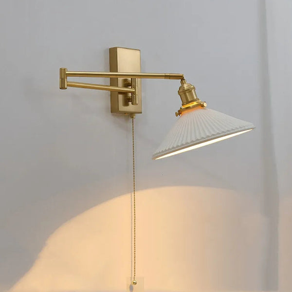 Nordic LED Wandlamp Keramiek – Moderne Sconce met Trekschakelaar