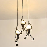 Vintage Iron Chandelier LED E27 Voor Woonkamer & Kinderkamer Zwart